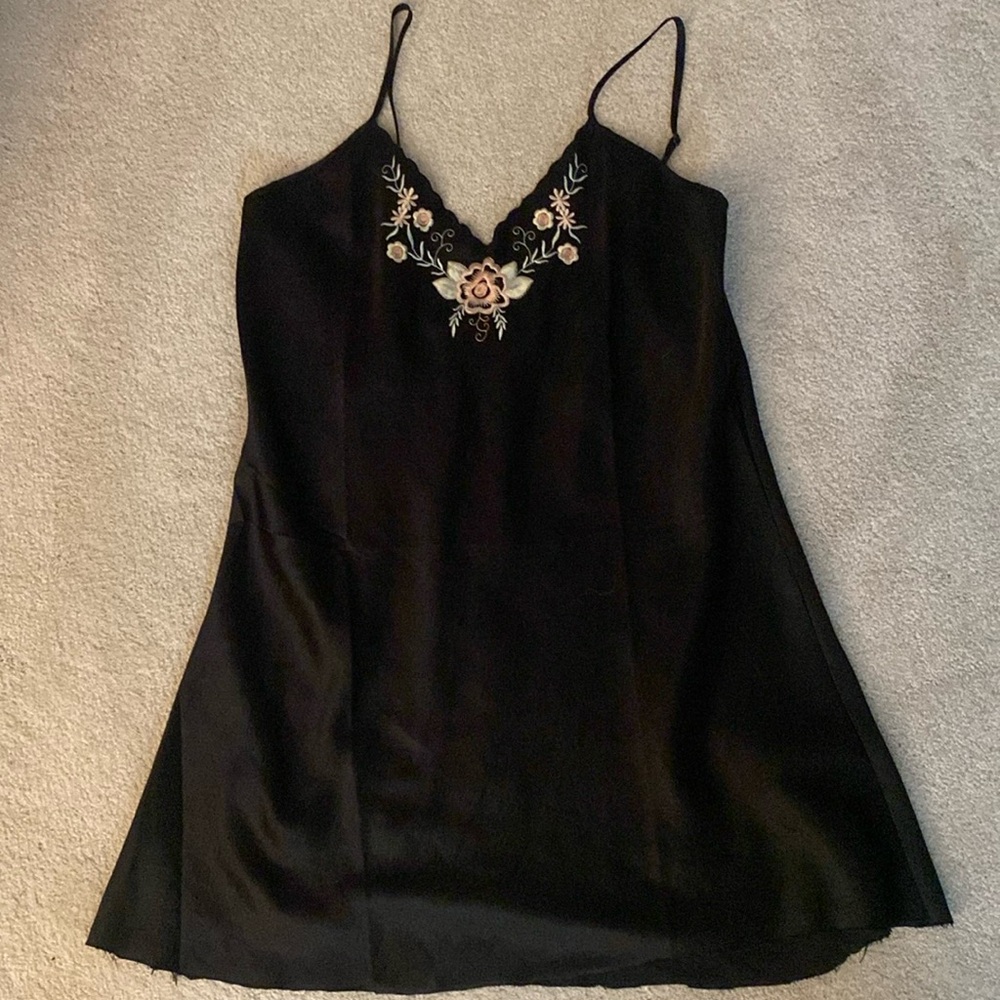 floral detailed slip dress